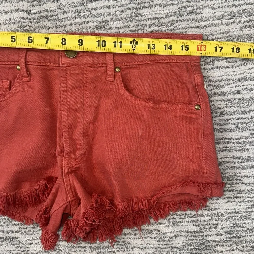 NWT The Great. the Cutoff Short Vintage Poppy Sz 26 Orange